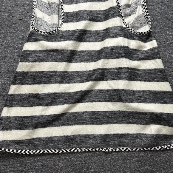 Dem Two Hands Vest Women One Size Gray White Shawl Stripe Artsy Art to Wear Wool - Picture 11 of 11